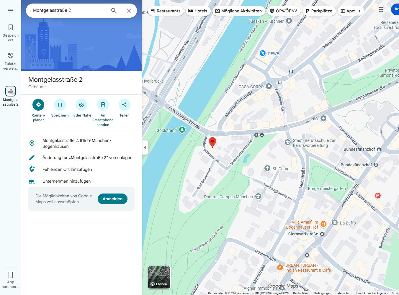Google Maps: Standort München