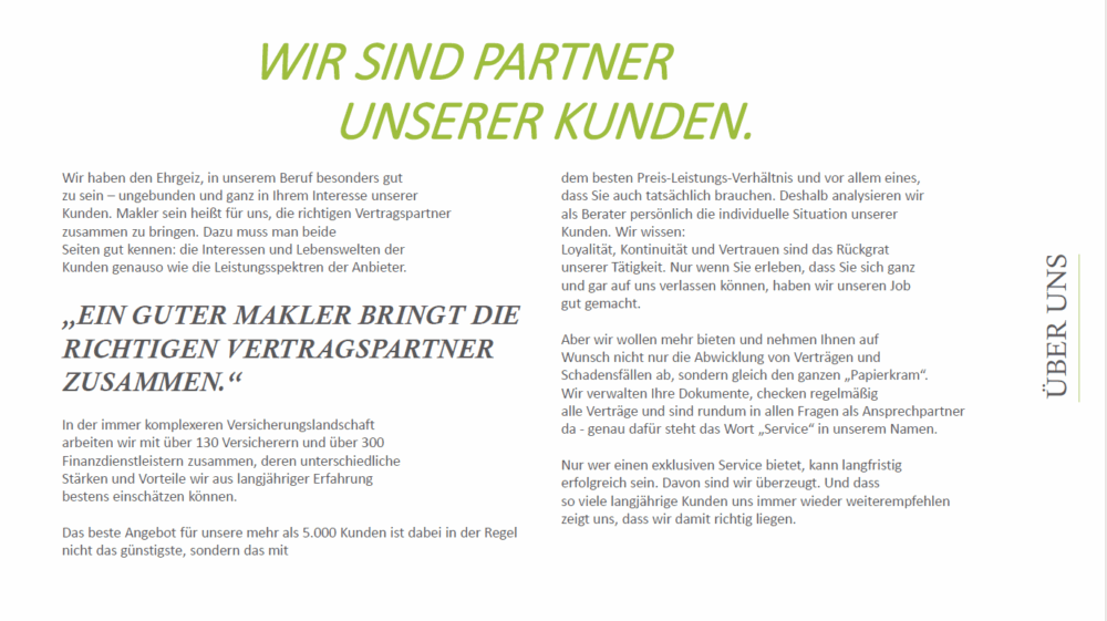 Imagebroschüre, Seite 4: VERMAS als Partner seiner Kunden