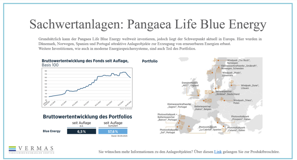Vermögensmanagement, Seite 16: Pangaea Life Blue Energy: Portfolio und historische Wertentwicklung